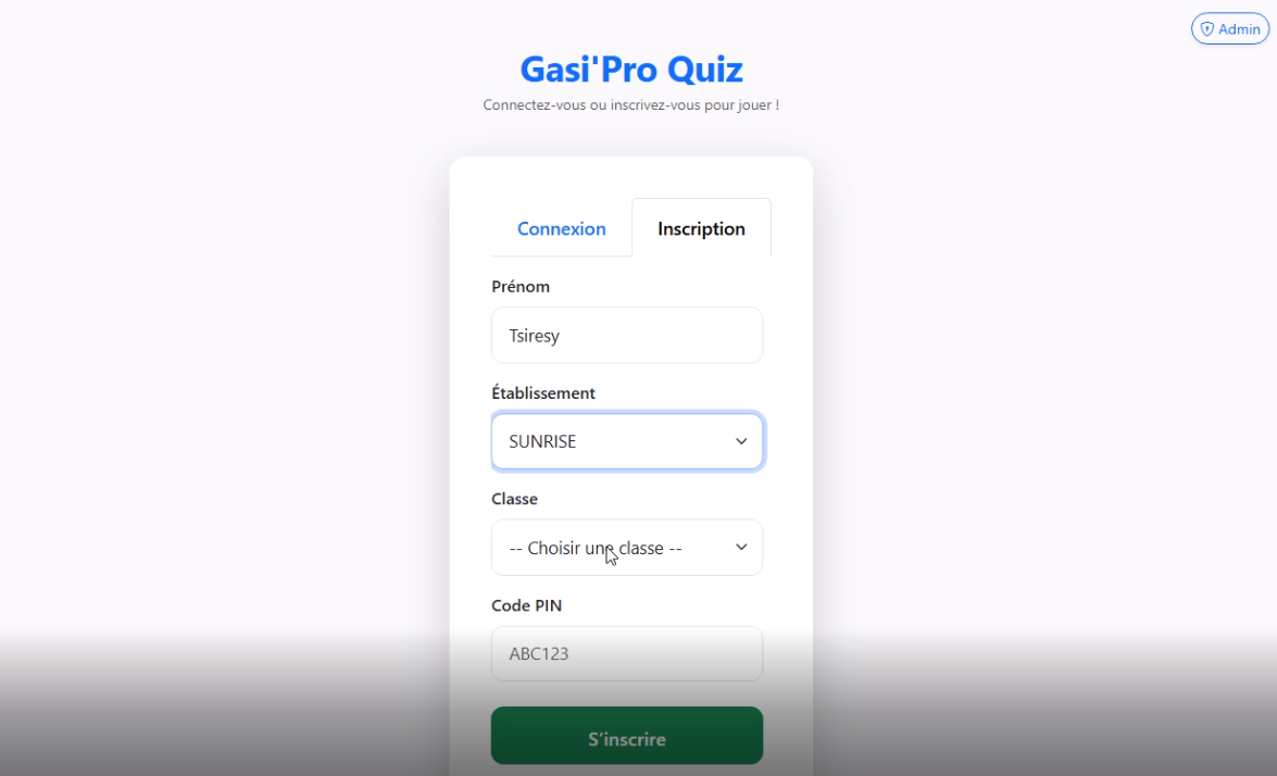 Plateforme web Gasi'Pro Sarl – Moramanga